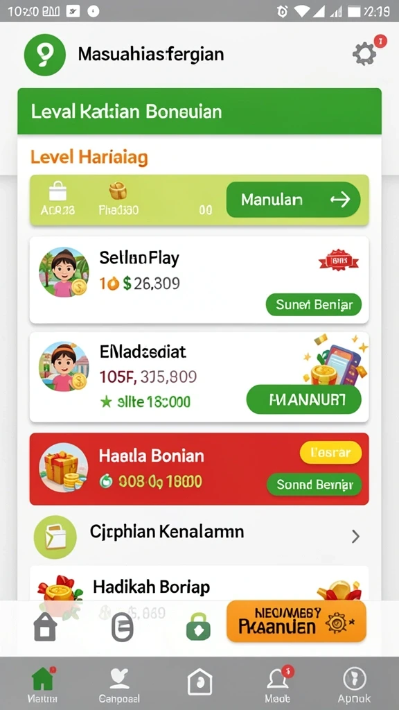 migaspin - Screenshot 3: Penghargaan yang bisa didapatkan pemain.